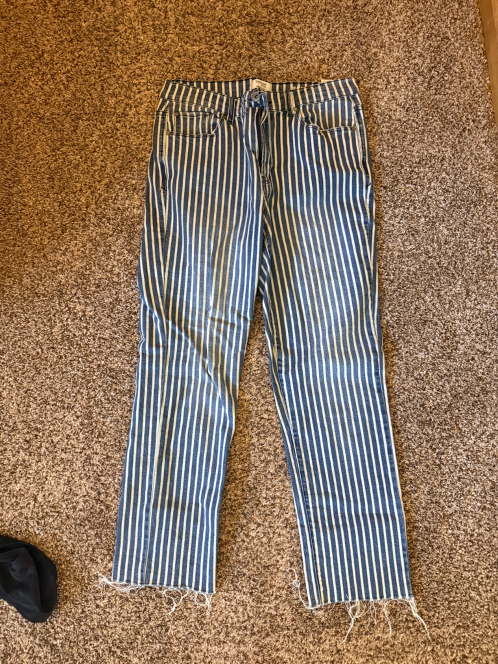Kensie Blue and White Striped Jeans